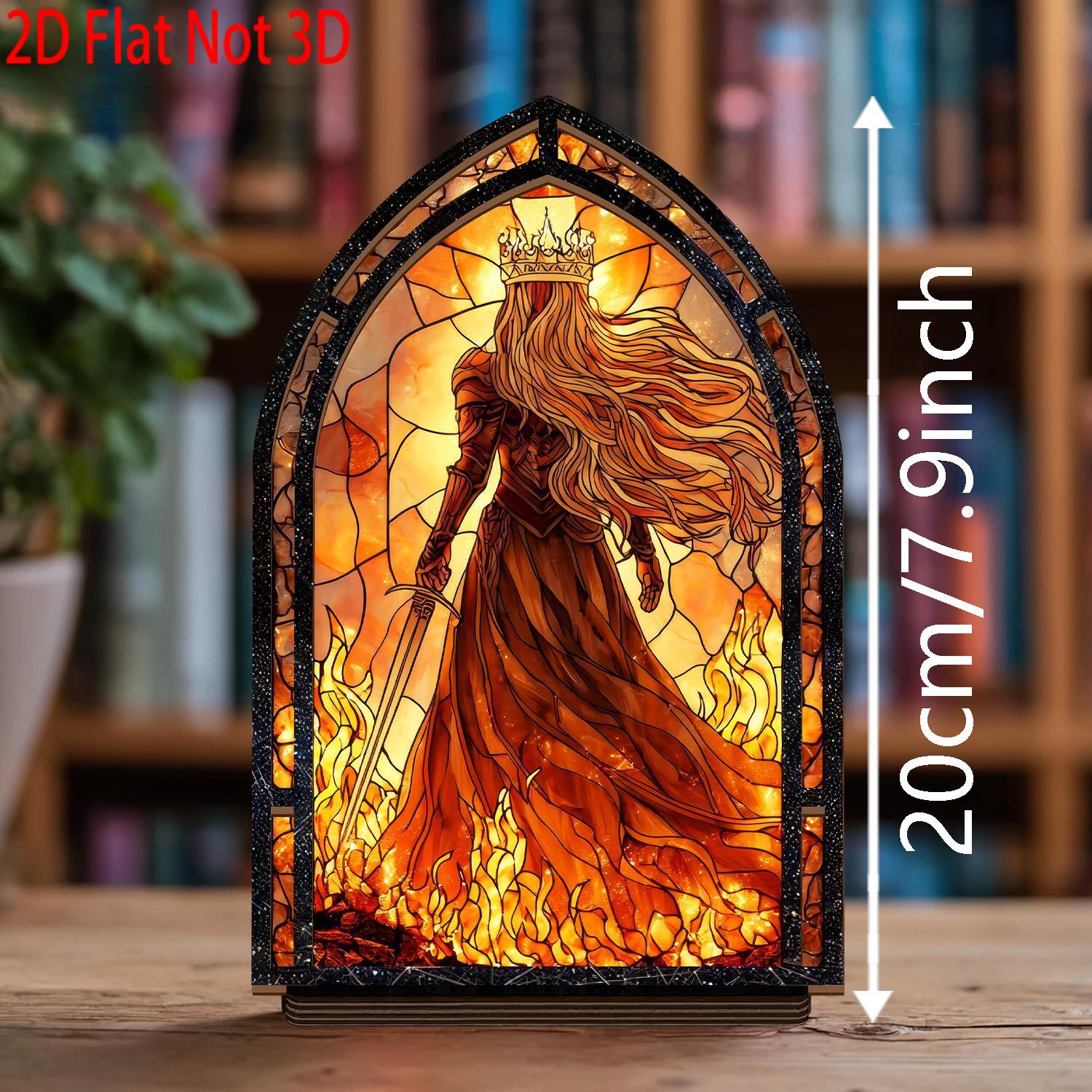 TEMU 2d Flat, Aelin's Study Throne Bookshelf & Candle Holder - Farmhouse Style Tabletop Shelf With Irregular Round Shape Suitable For Office, Study