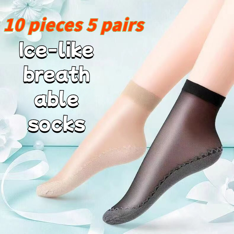 10 pairs of 5 feeling breathable socks womens short socks for spring summer and autumn with sweat absorption and anti slip flesh color details 1