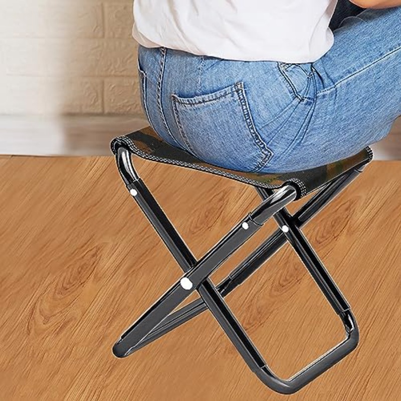 camouflage camping stool folding lightweight portable iron stool for adults small folding chair outdoor fishing stool travel chair Product details 1