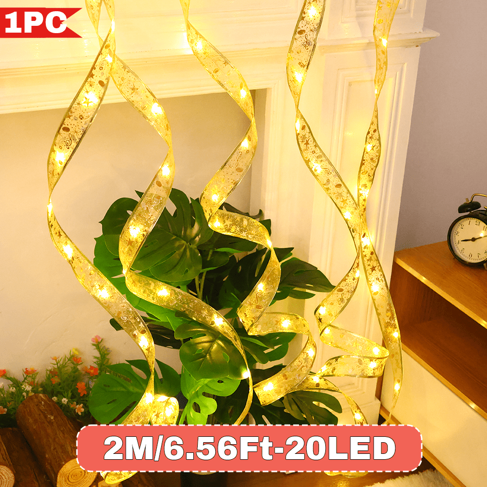 Image of 1pc 100/50/20led Fairy Lights, Warm String Lights, Battery Operated Christmas Tree Lights For Wedding, Birthday Party, Bedroom, Home Holiday Decor