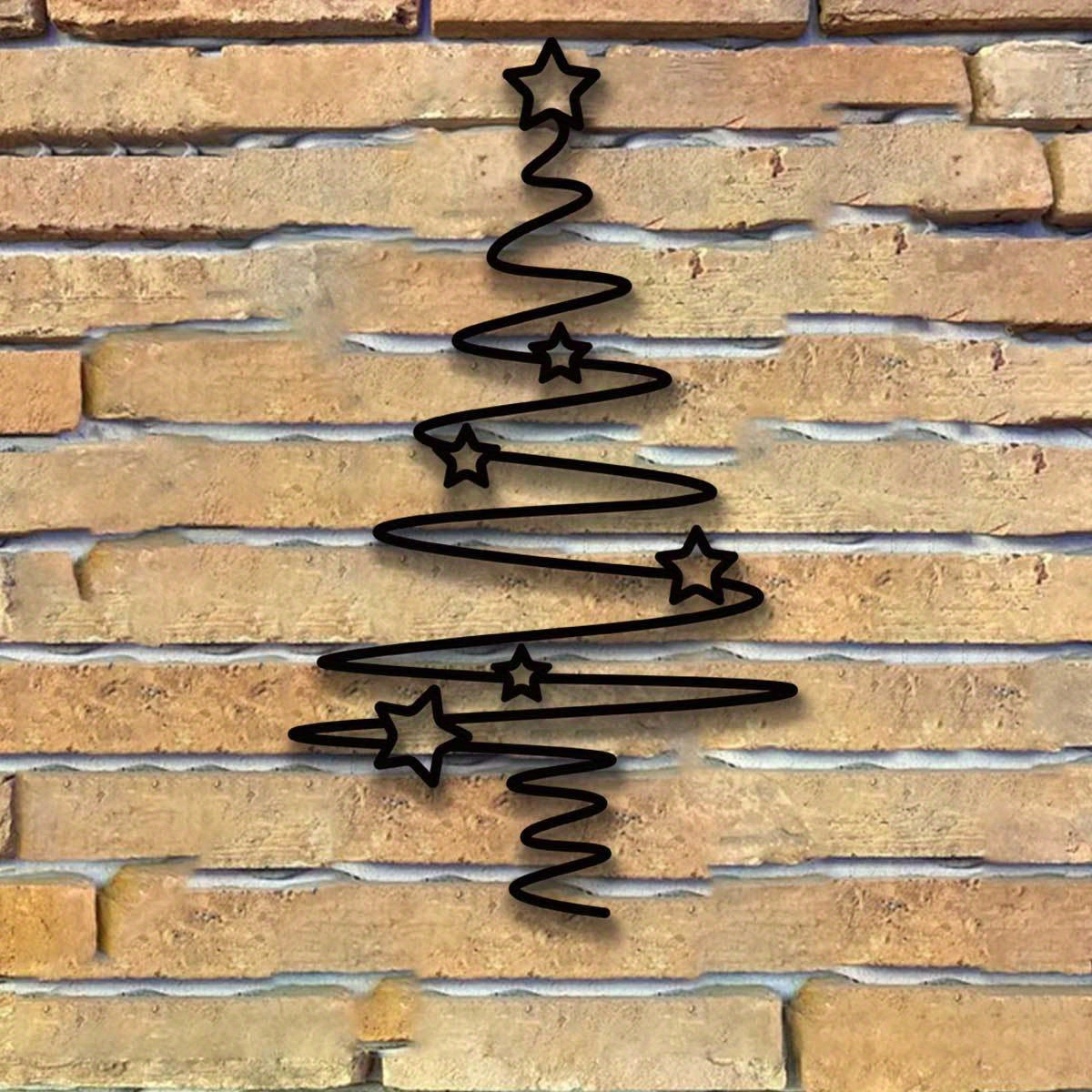 

1pc Metal Christmas Tree Wall Art, Outdoor Garden Yard Iron , Holiday Decor For Christmas, Easter, Hanukkah, Thanksgiving, Ramadan - No Electricity Or Batteries Needed