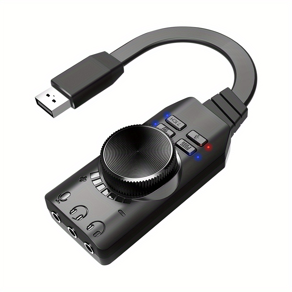 TEMU External Usb 7. Card For Gaming, Enhancing Audio Effects For On Computers, Laptops, Devices.