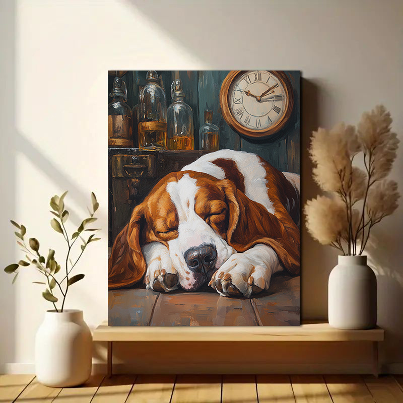 

1pc Dog Art, , Pet Theme Painting For Bedroom, , Hallway - Diamond Painting Kit And Accessories