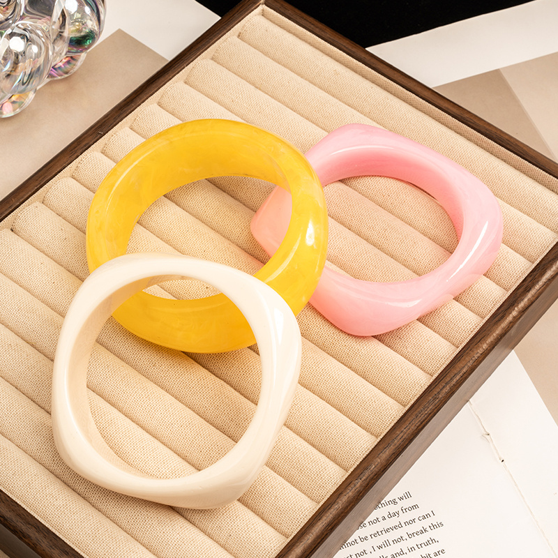 3pc Multi-color Casual Style Geometric Irregular Bracelet Set