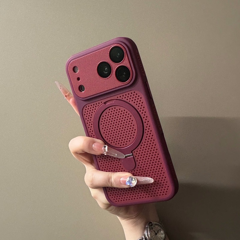 TEMU Phone Case: Mesh Ventilation Phone Case For 18 Pro Max, New 17 Pro Max High-end Model With Stand, 18 Simple And Stylish, 14 Frosted Skin-feel