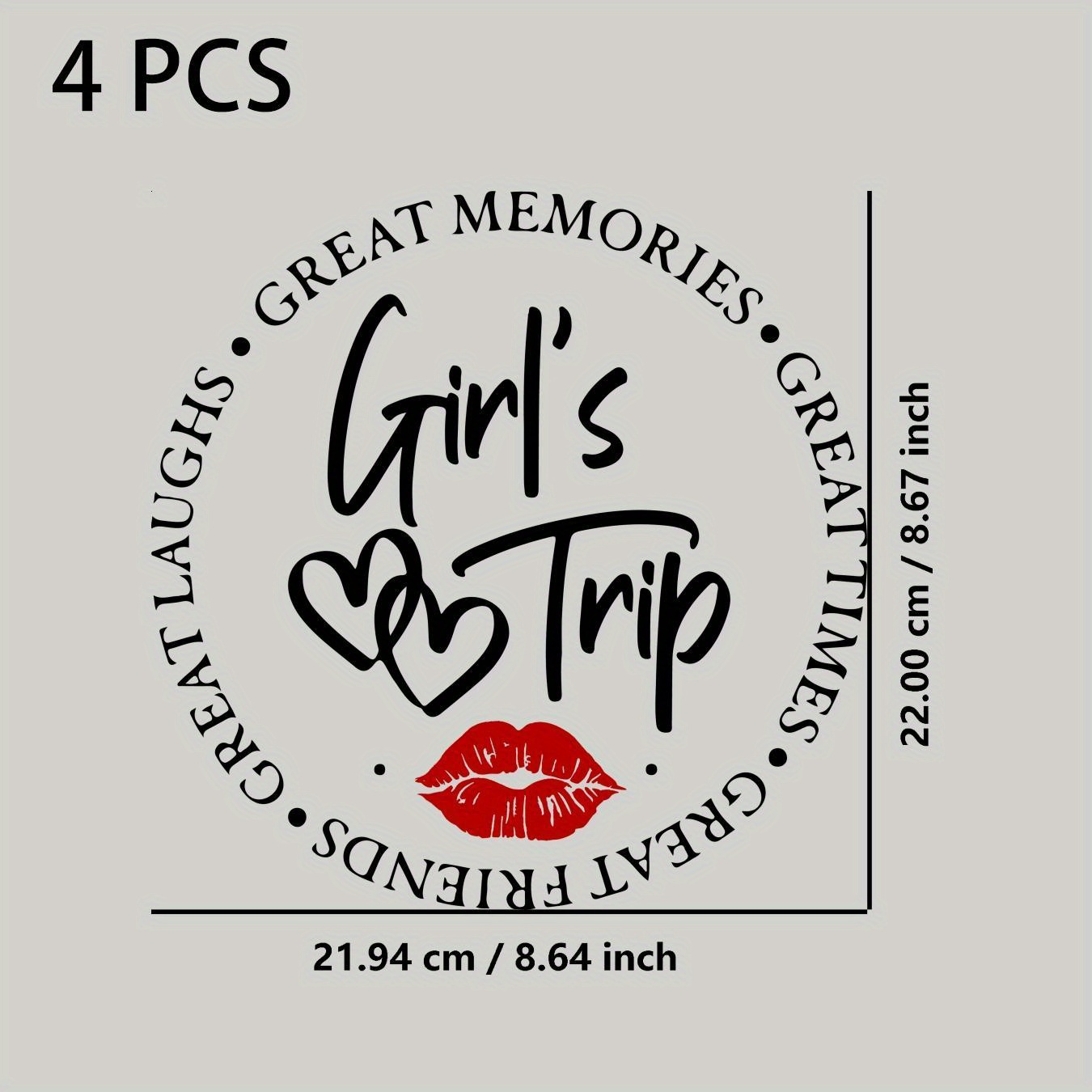 TEMU Un ensemble de quatre patchs de transfert thermique sur le thème du voyage, avec la "Beautiful Memories" et un motif de cœur à lèvres rouge. Ces