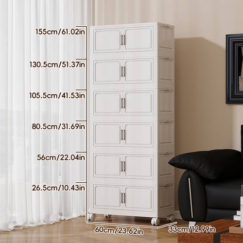 item picture 60cm front length 33cm side width 2 3 4 5 6 tier storage cabinet lid style storage box easy assembly assembly cabinet household cabinet folding snack cabinet living room storage cabinet bedroom storage cabinet home