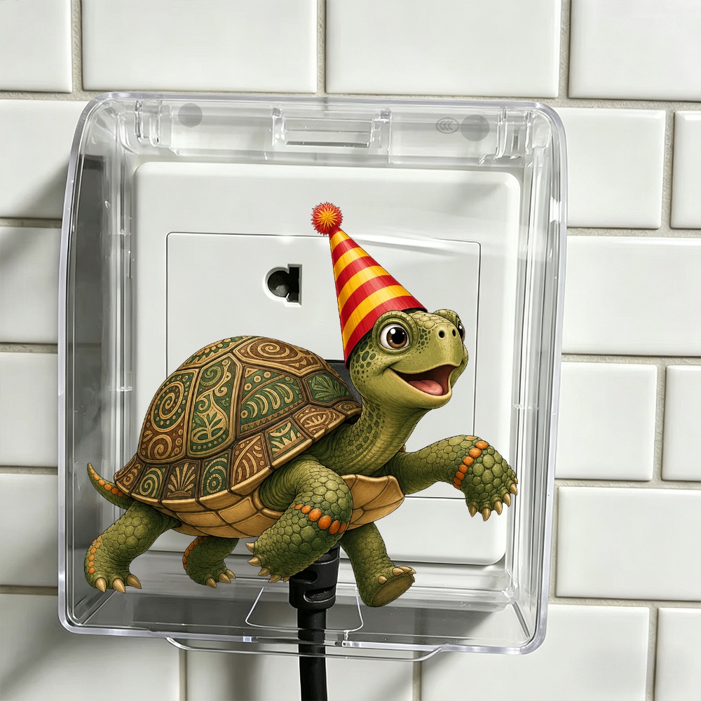Party Turtle Plastic Outlet Cover with Cute Cartoon Design