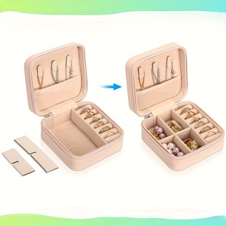   8pcs travel jewelry case bridesmaid gifts box for jewelry storage pu leather portable earring storage box for women bridesmaid proposal gifts perfect gift for valentines day mothers day christmas and graduation season best for christmas   thanksgiving Product details 3