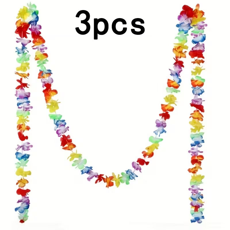 3pcs, Feather-free Tropical Flower Garland, No Power Needed, Durable, Ideal For Farm & Outdoor Party Decor Halloween Decorations & Christmas Decorations