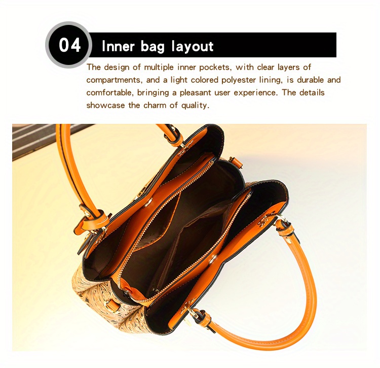 Deep Purple Retro Embossed Handbag back on model