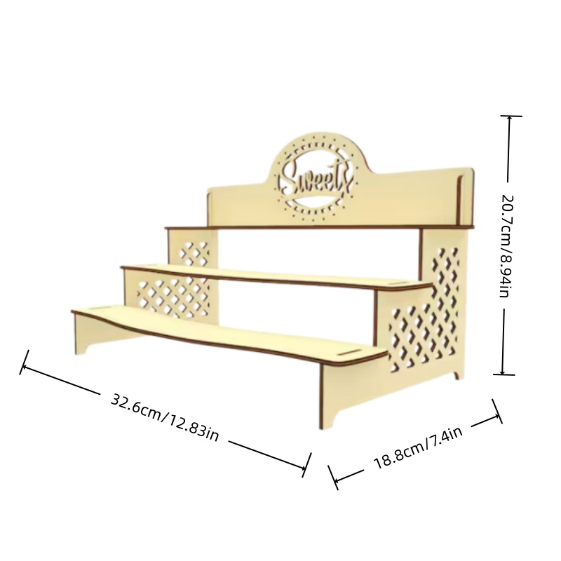 1 soporte de madera para cupcakes, estante de exhibición de cupcakes de papel en varios niveles, diseño de madera natural, exhibidor   de varios niveles, ideal para la decoración   y las decoraciones de  