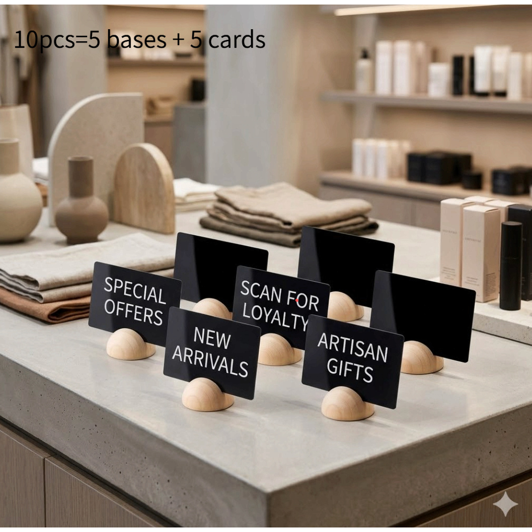 TEMU 10 pezzi/Set Mini Lavagna da Tavolo Menu Base in Legno Ispessita Lavabile Display per Negozi di Dolci, Caff癡, Matrimoni e Banqueting