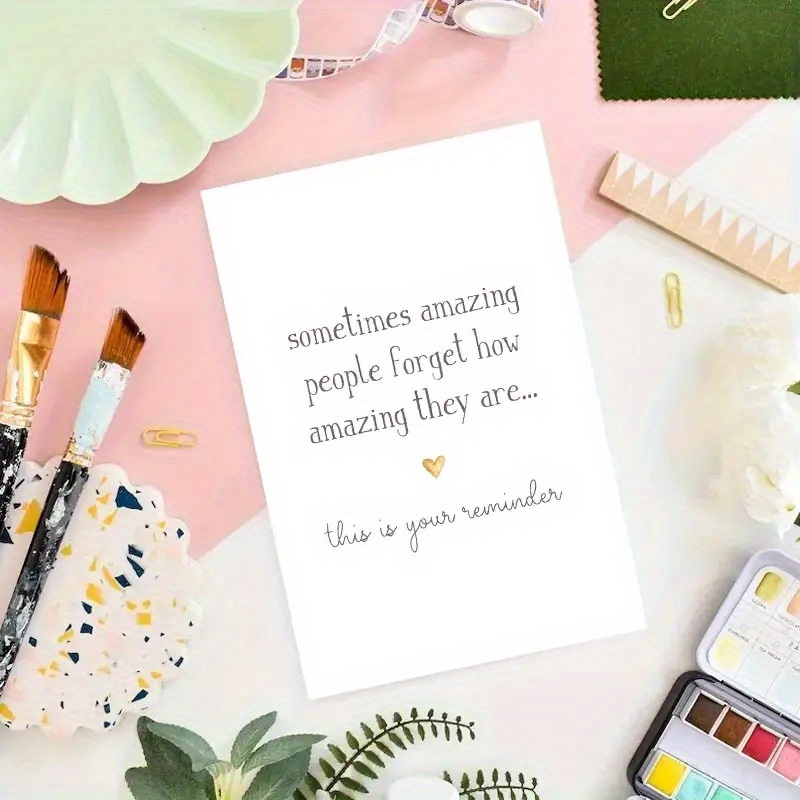 TEMU 4pcs (2 Greeting Cards+2 Envelopes) Humorous Encourasynthetic Gemstoneent Card With Envelope, , Suitable For Him Or Her, , Colleagues, Family,