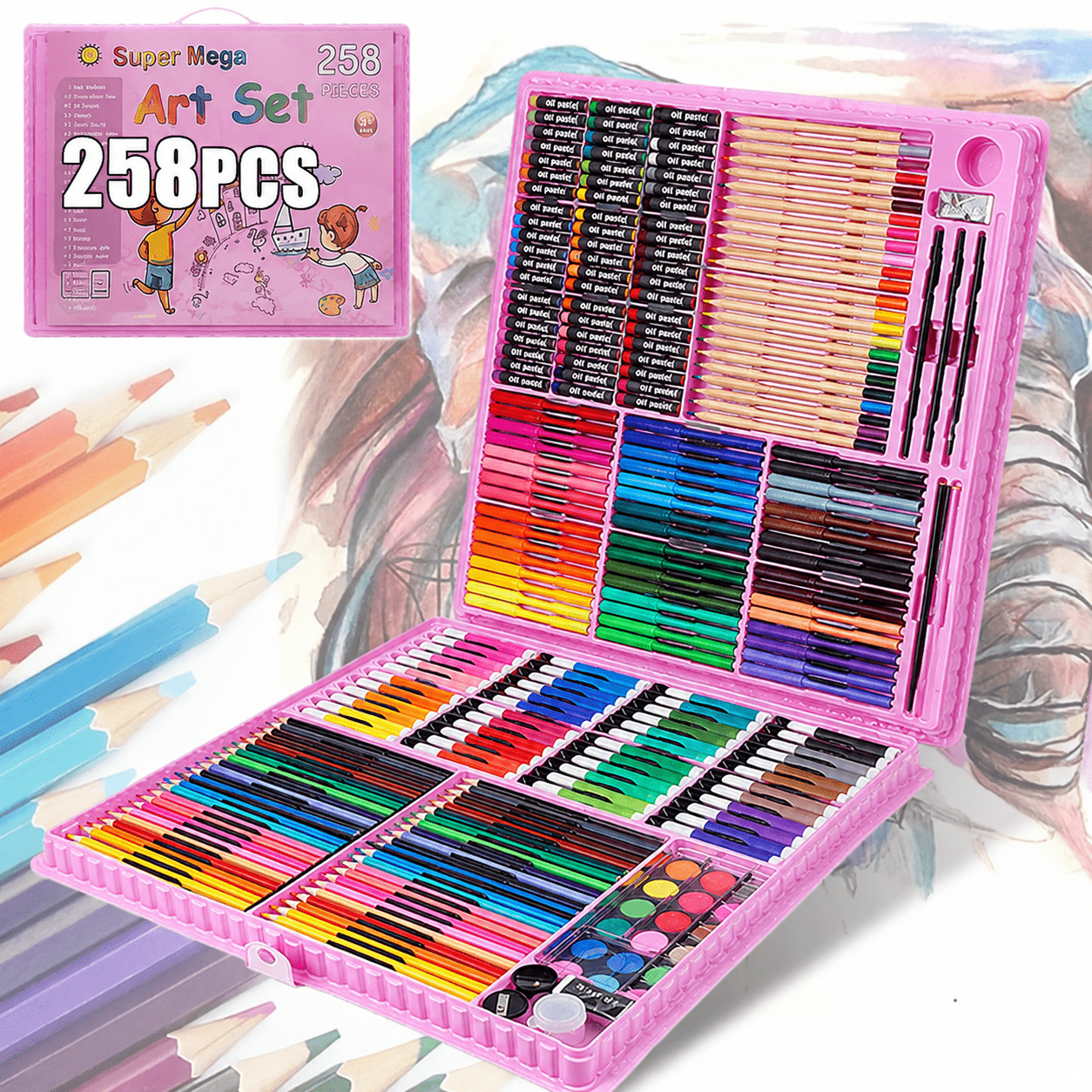 Image of Set Of 258 Professional Colored Pencils For Adults, Premium Art Supplies For Coloring, Blending, And Layering - For Professional Artistic Use