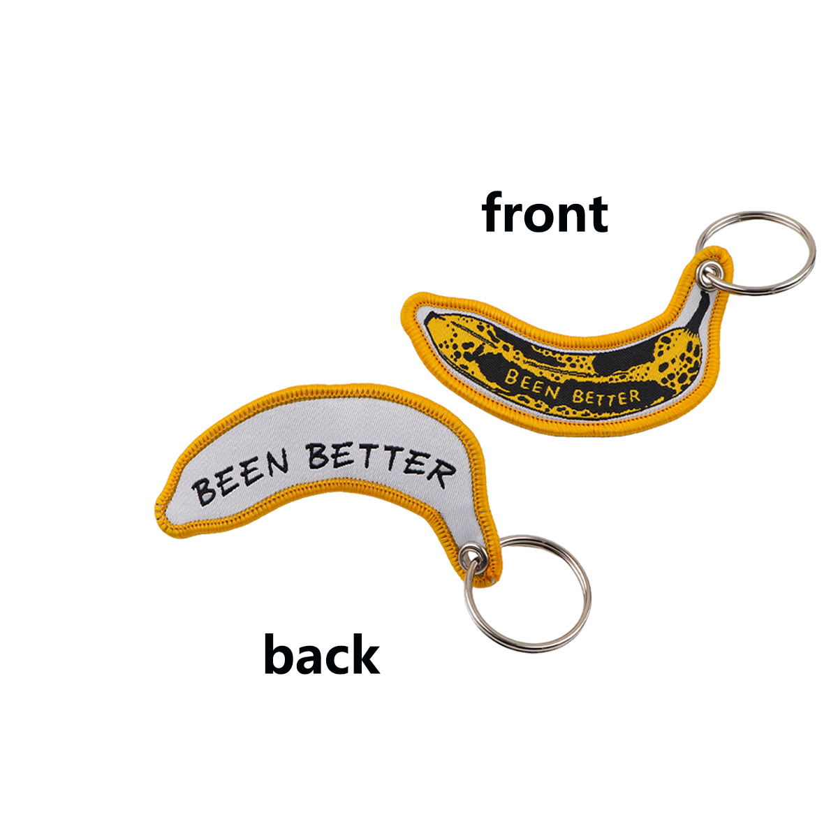 TEMU Portachiavi da 1 pz con per chiavi ricamata " Better" con banana per donna, portachiavi per chiavi 'auto, accessori di gioielleria , regali