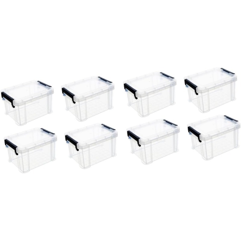 20 Transparent Mini Storage Boxes with Stackable Design