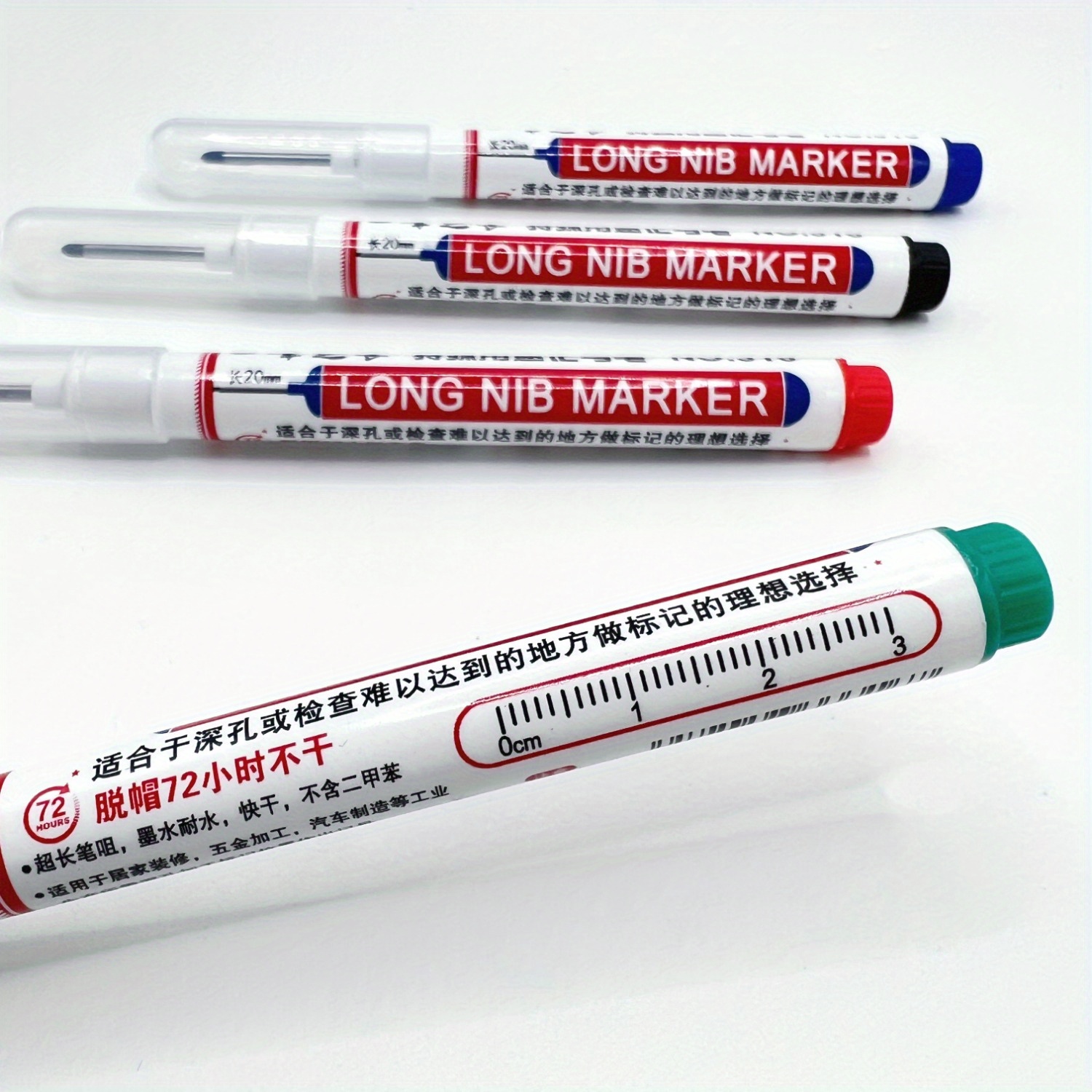 15pcs Long Nib Markers - Oil-Based Carpenter'S Pens for Deep Holes, Ideal for Ceramic, Wood, Plastic, Metal - Perfect for Bathroom Installation & Decor Fixing, Construction Tools | Long Nib Markers | Oil Based Ink