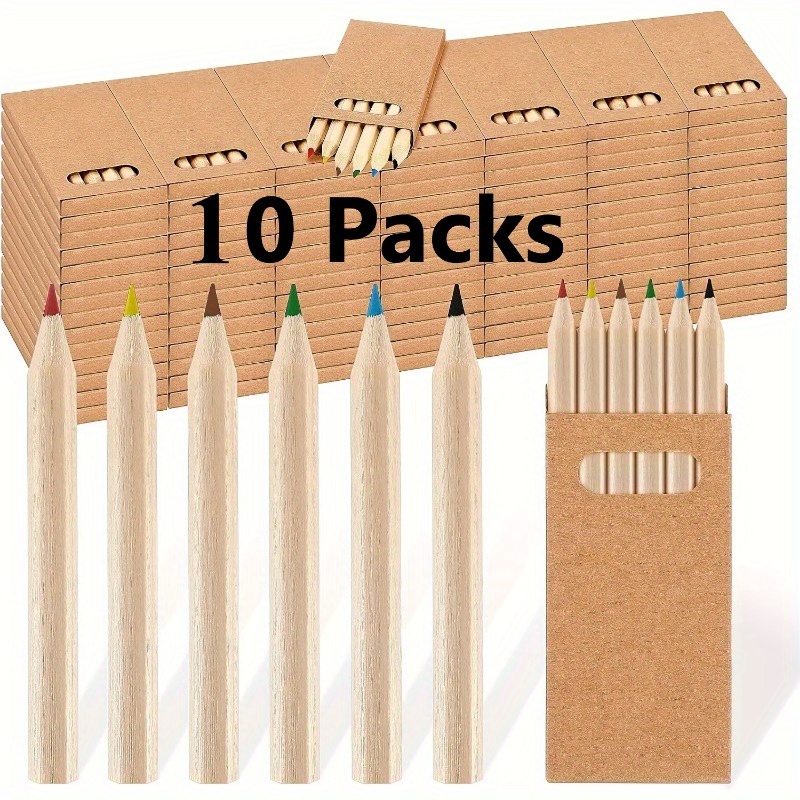 20/10 Boxes Of 8.89cm Mini Drawing Color Pencil Set, Portable 6 Different Colors Pencil Bulk Pre- Color Pencil Painting Classroom School Supplies, Birthday Gift, For Holidays