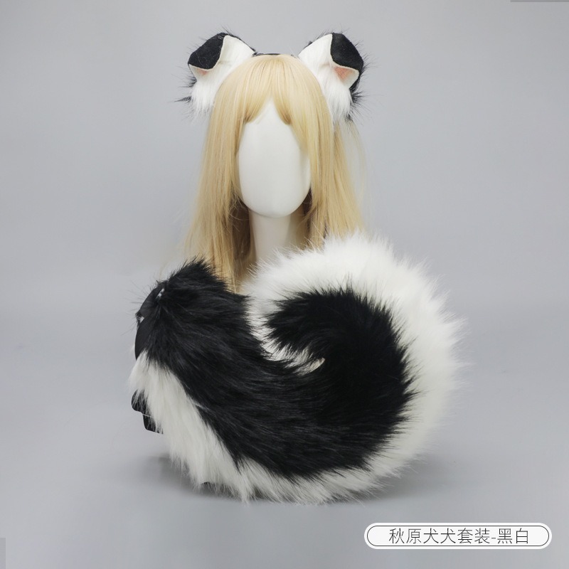 realistic plush dog ear headband soft comfortable wearable  display picture 3