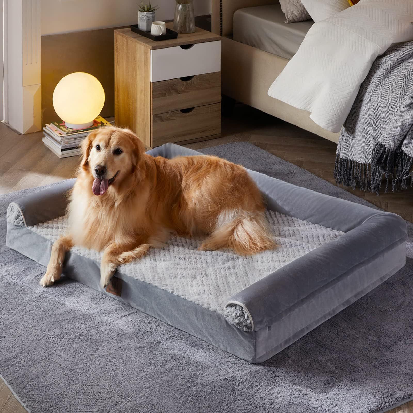 three sided protection cervical design luxury   dog bed cat bed breathable and   for   durable soft long plush Product details 4