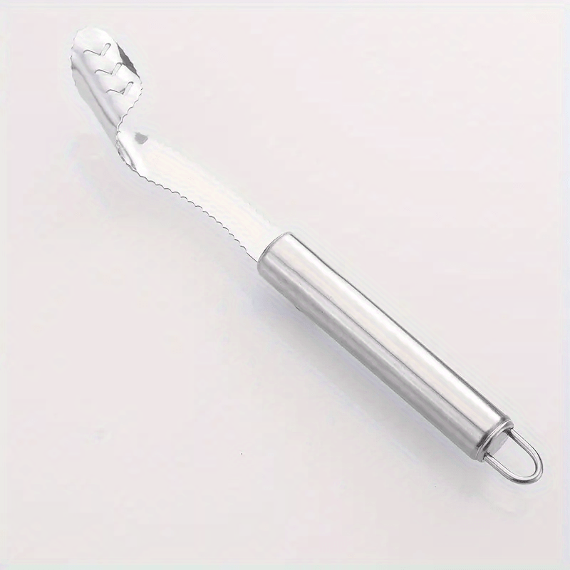 TEMU 1pc Heavy-duty Stainless Steel Chili Corer & Seed Remover - With Sharp Serrated Edge For Chili Peppers, Peaches, , Bell Peppers, - Kitchen Tool