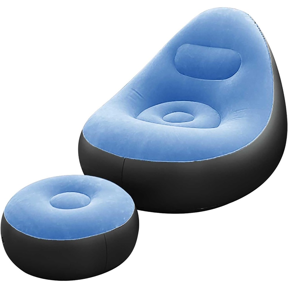 Air-filled Chair With Ottoman, Texture, Comfortable Design For Outdoor Use In , Gardens, Camping, And