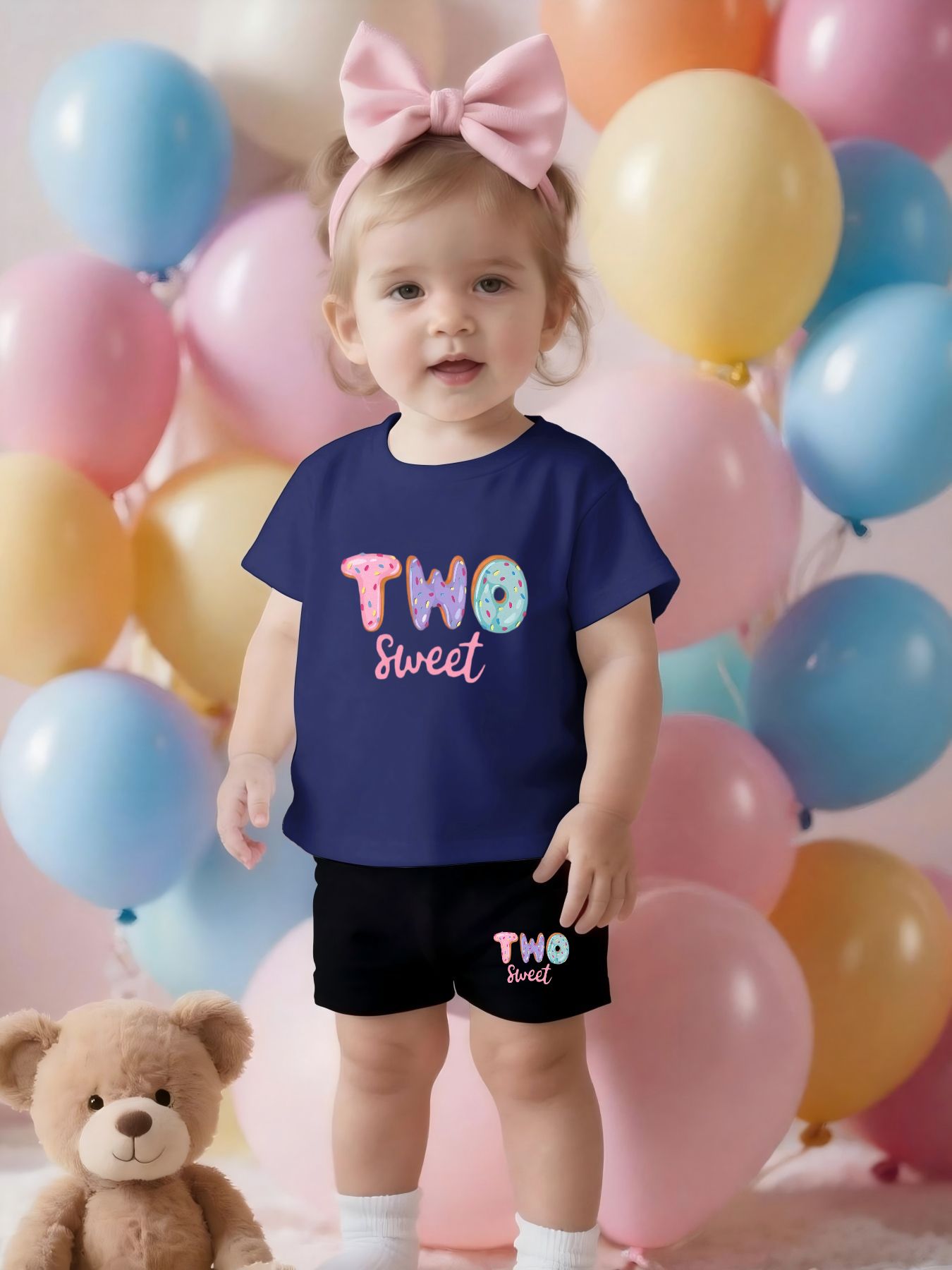 baby girl two piece set birthday themed dessert style outfit
