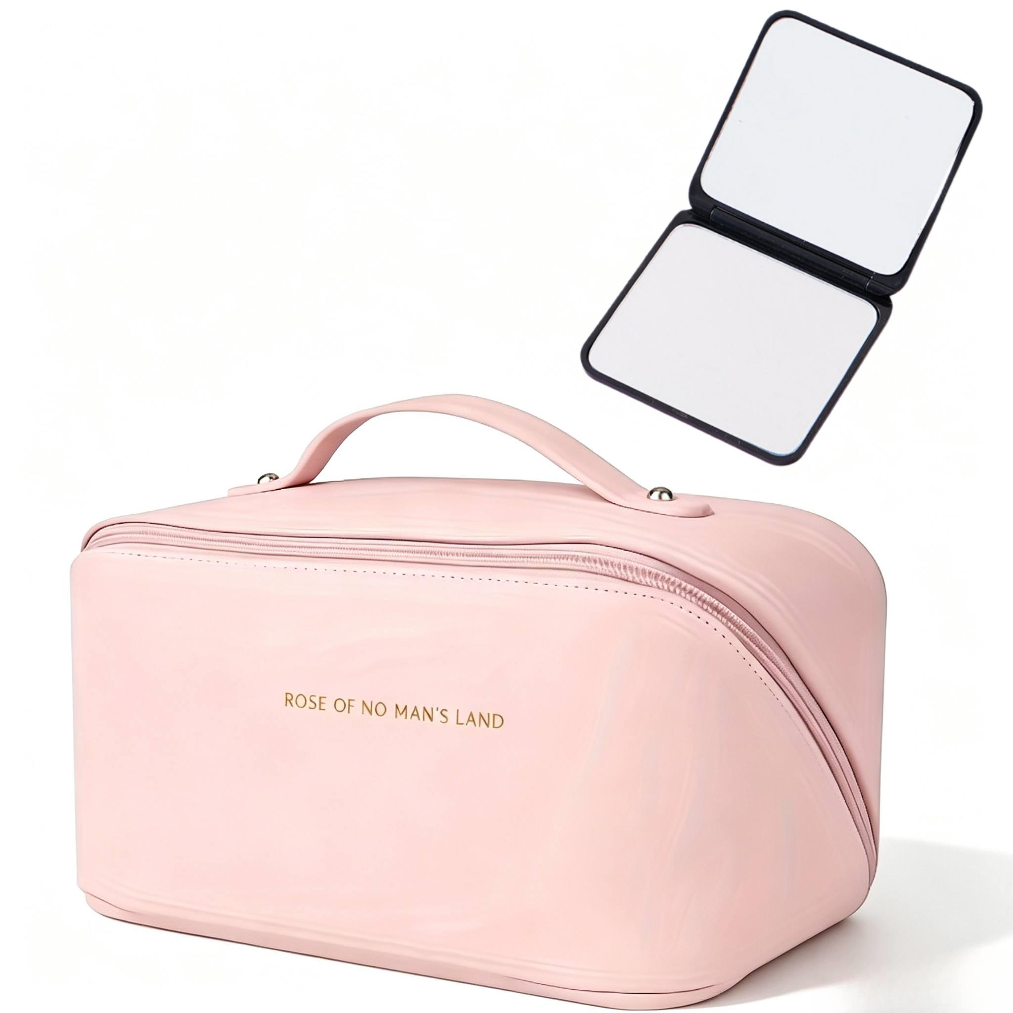 TEMU Trousse de maquillage à étages compartimentée - Trousse de toilette avec séparateurs à fermeture éclair, pour femme, salle de sport, voyage d',