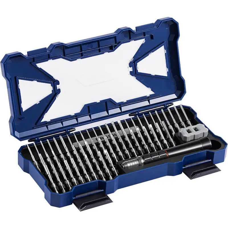 55-in-1 precision screwdriver set with magnetic tips & ergonomic non-slip grip - heavy-duty magnetic driver, compact case for electronics repair, watch, computer, jewelry, smartphone, tablet, camera, gaming console - professional & diy tool kit for hobbyists, technicians, mechanics - no power required, small screwdriver, screwdriver all in one, pocket screwdriver, flat screwdriver, watch repair, computer maintenance, portable design, highstrength bits, 3x life, durable Product details 0