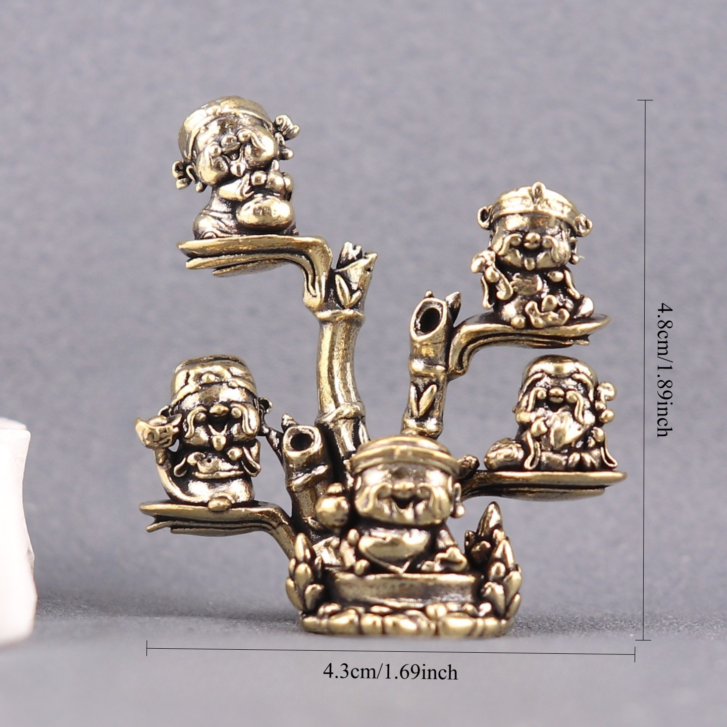 TEMU Brass Bamboo 5 Paths Of Wealth God Ornament