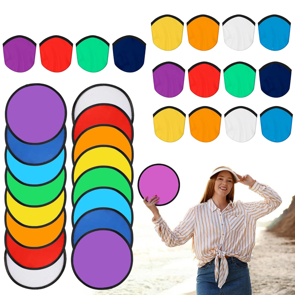 TEMU 48 Pack ( With Bags) Foldable Flying Disc Fans - Handheld Cooling Favors, 9.8 Inch Portable Fans Suitable For Summer Outdoor Games, Beach,