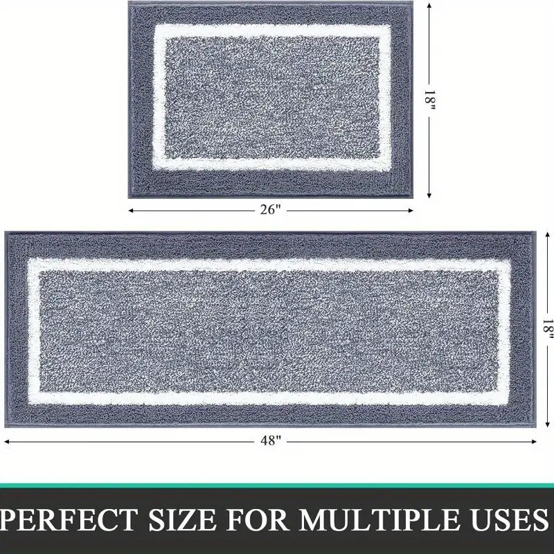 bathroom rugs sets 2pcs non slip bath mats for bathroom absorbent bath rugs floor mat machine washable shower rugs for bathroom floor tub and shower Product details 0