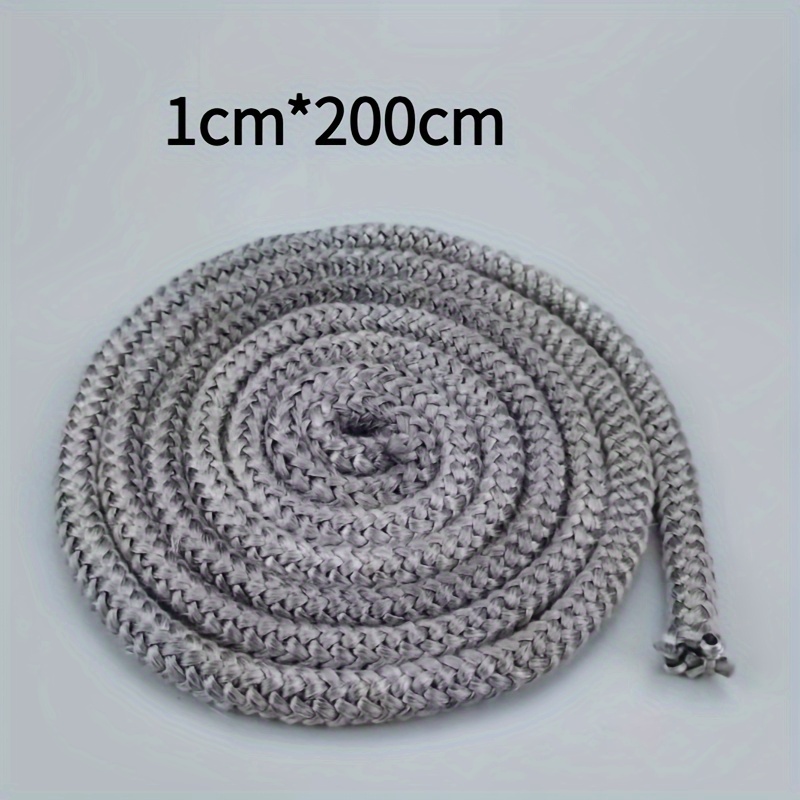 Image of Vintage-style Fireplace Door Seal- 198.12cm Fiberglass Gasket Rope, High Temp& Abrasion Resistant, Non-electric Glass Stove Cord Replacement