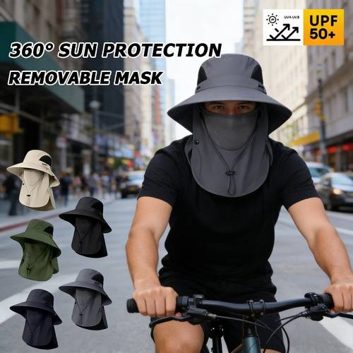 item picture unisex upf sun hat with wide brim face shield suitable for fishing hiking camping machine washable breathable visor for and multi color for and casual wear