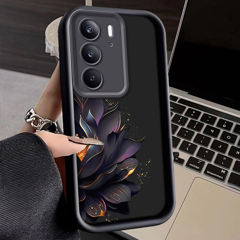TEMU Чохол для телефону з квіткою лотоса, розроблений для Realme C75, що забезпечує захист від падіння та м'яку ТПУ проти ударів