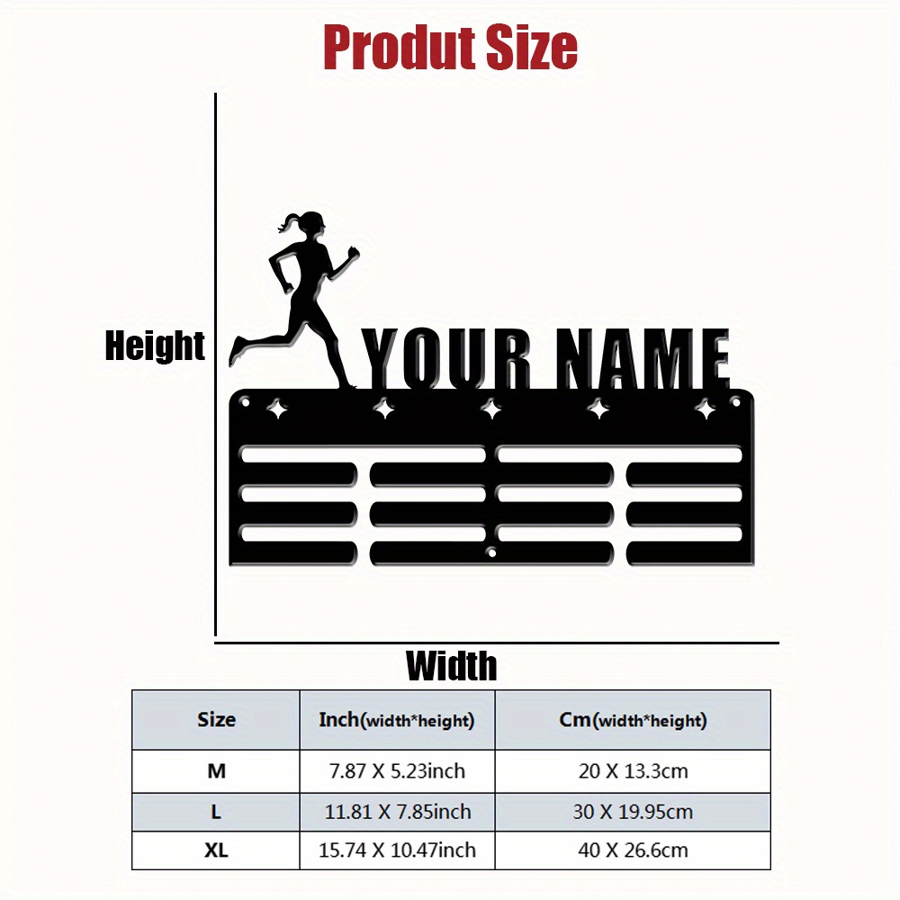 TEMU Soporte de deportiva personalizable - de pared de metal de hierro para tenis, esquí, running - Ideal para , aniversarios, graduaciones -