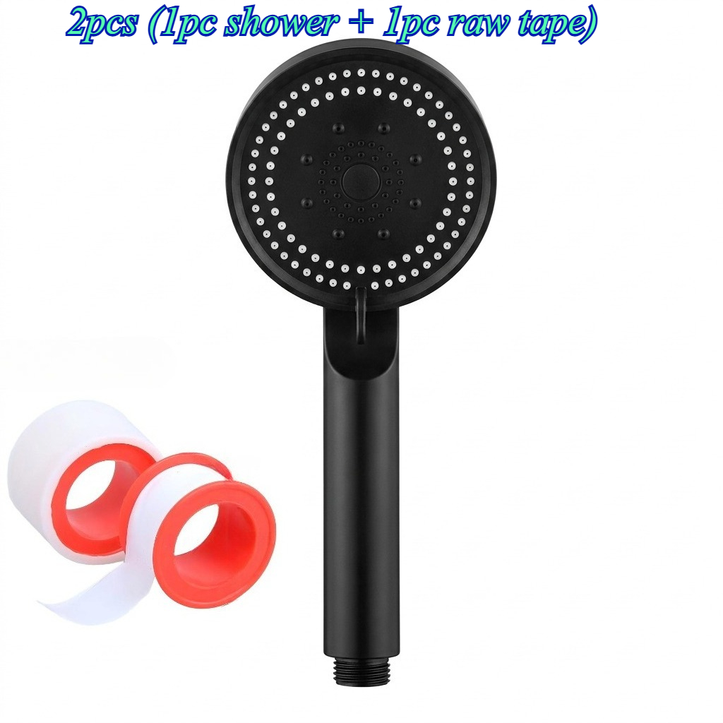 TEMU 1pc Multifunctional 5-mode Handheld Showerhead And 1pc Self-adhesive Tape), Pressurized Large Flow Showerhead, Multifunctional Showerhead And