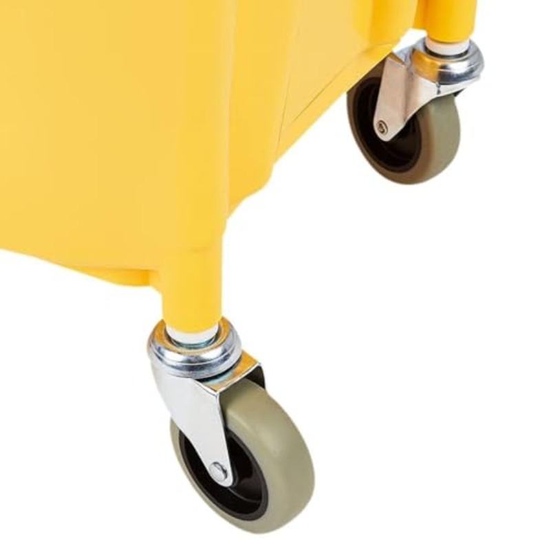 commercial heavy duty mop bucket with down press manual wringer 35 quart yellow cleaning bucket pp   frame rolling casters mop holder compatible with jaw fan mops  commercial sold Product details 4