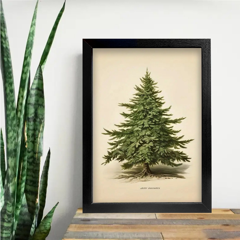 

1 Black Frame , Christmas Tree Frame Oil Painting Print Poster, Ready To Hang, Birthday Party Decoration, New Year Halloween Christmas Easter Gift, Room Office Wall Decoration, And Home Decor