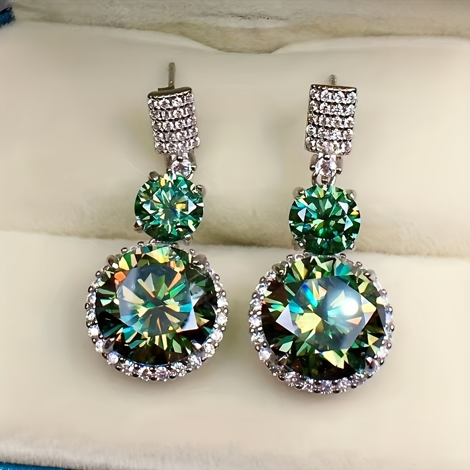 2pcs s925 925 silver plated with 5     stone lop ear earrings fire color super     deal party wedding holiday event daily wear engagement wedding holiday birthday anniversary ideal gift Product details 1