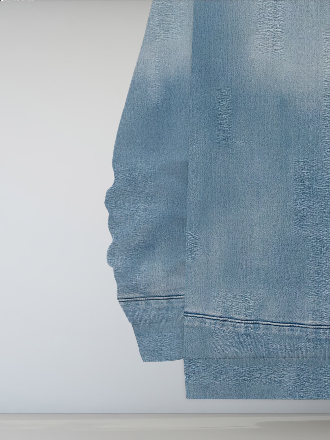 Men's Fashion Imitation Denim Zip-Up Hoodie Casual Versatile Trendy Street Style Cardigan Jacket