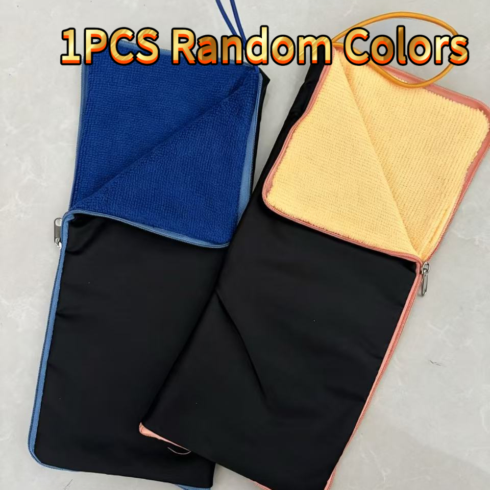 TEMU Small High Quality Zippered Swimwear Storage Bag, Random Color, With Dry-wet , Snap Button, And Portable Handle. Can Hold Phone, Jewelry,