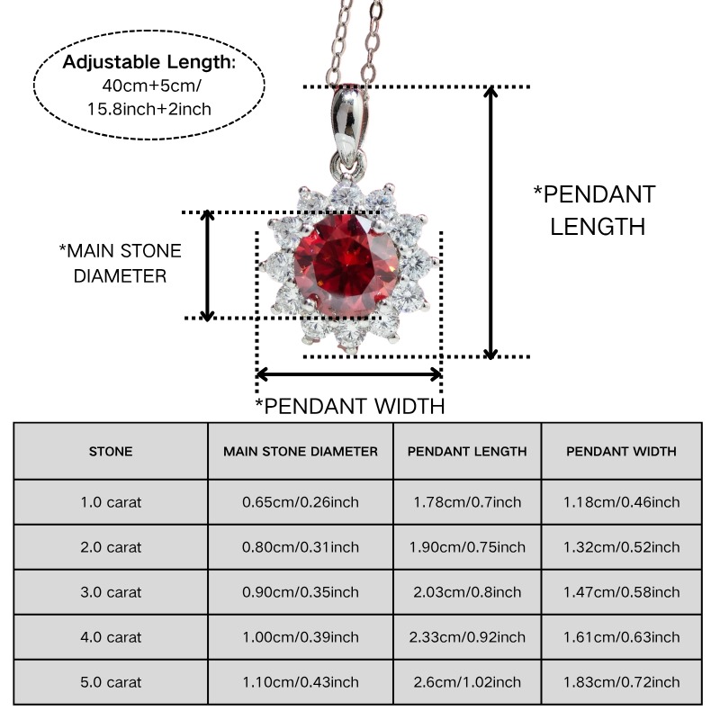 1pc Stylish Moissanite Sunflower Pendant Necklace