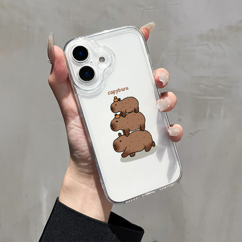 

Transparent All-inclusive Shockproof Tup Capybara Pattern Phone Case For 15 14 11 Xs Xr 7 8 Se2 Se3 Tu1