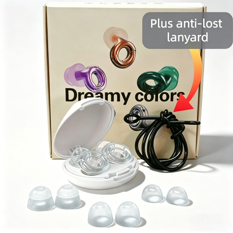 TEMU Earplugs For Sleep, Fashionable And Reusable Silicone Earplugs That Are Washable, Come With Multiple Pairs Of Ear Tips And A Storage Case,