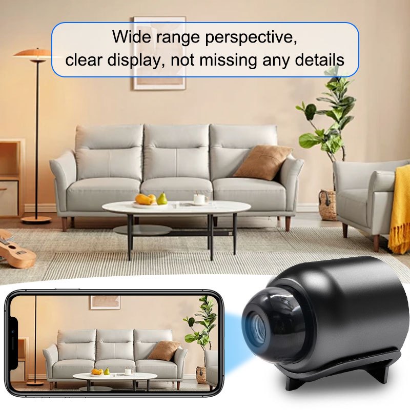 Compact 480P Wireless IP Camera - Sleek Black Mini WiFi Surveillance Camera with TF Card Slot, Home Security Monitor & Pet Friendly, USB Powered, Compatible with Smartphones, No SD Card Included details 2