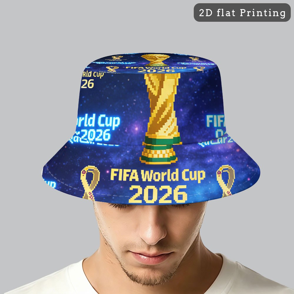 1pc FIFA World Cup Fisherman'S Hat - A Must-Have for Trendy Street Style Icons, This Eye-Catching Design Is Unique And Stylish, a Must-Have for Trendy Men, And a Perfect Gift for Couples