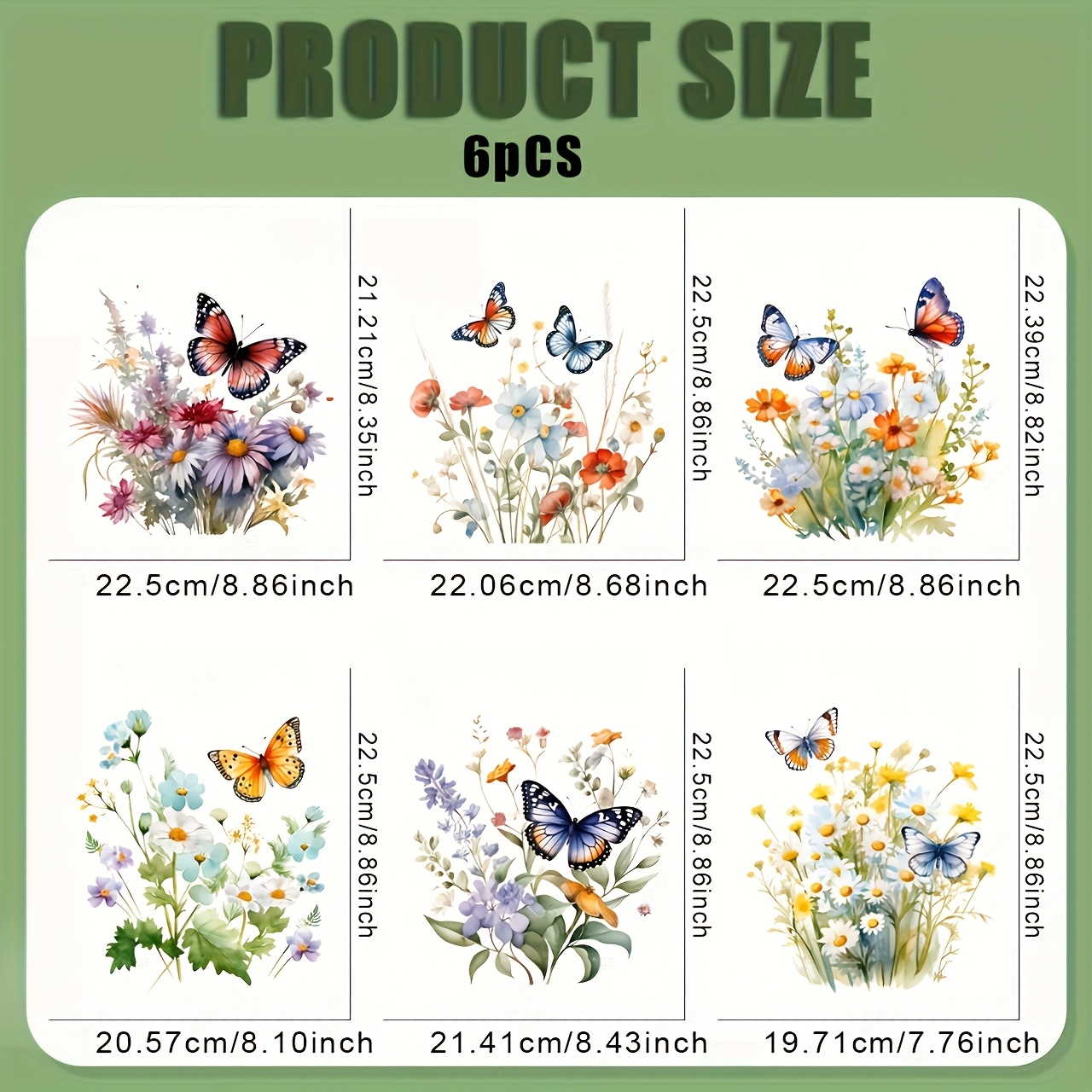 TEMU 6pcs & Flower Diy Iron On Transfers- Vibrant Washable Heat Transfer Stickers, No Sew Applique Decals For T-shirts, Jeans, Masks, Backpacks-