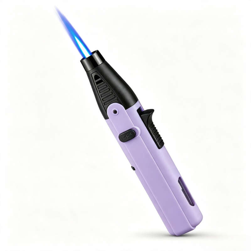 TEMU (without Built-in Butane Gas) 1pc Lighter, Outdoor Windproof Butane Gas Lighter, 1500° With Safety Lock, Portable Refillable Butane Gas Lighter,